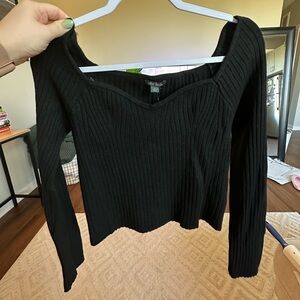 Sweetheart Neckline Sweater Top